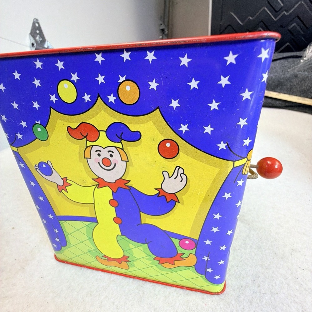 Schylling Jack in the Box Musical Tin Toy Plush Clown Wind-Up Pop Up Toy - Picture 5 of 12